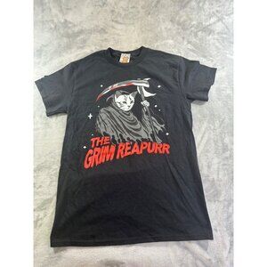Spencers The Grim Reapurr Shirt Men's Small black Cat Graphic T-Shirt NWT